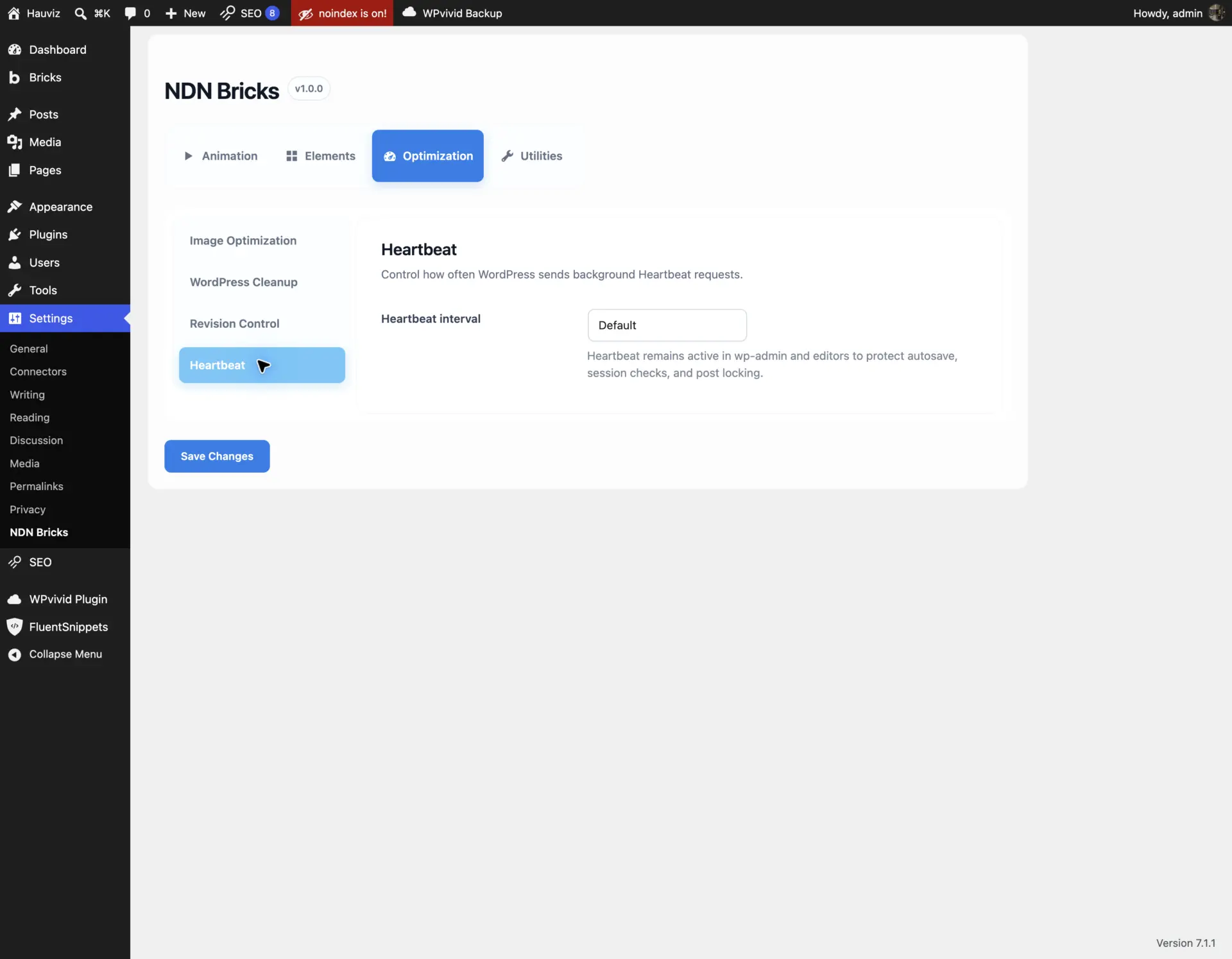Heartbeat interval settings with a frontend-only disable option